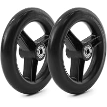 Rollator Walker Pair Of 6-Inch Replacement Wheels, All Pedestrian Ground Wheels, Wear-Resistant Pu Tires, Rollator Walker Replacement Parts. 1ea Black