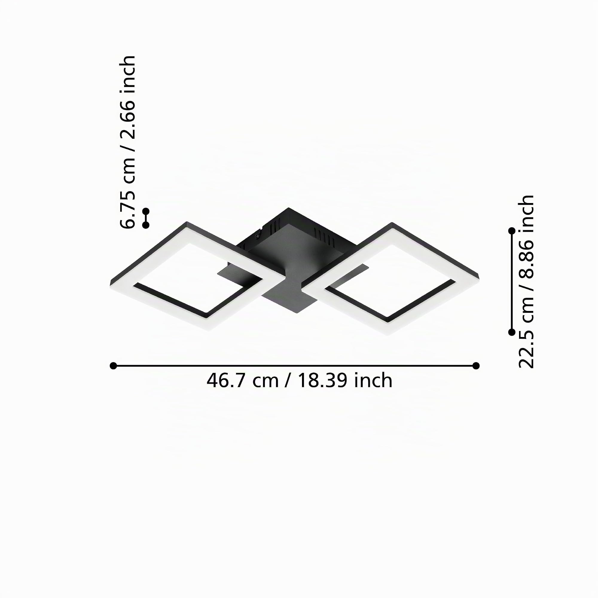Eglo connect z Smart-Home LED soffitto Paranday-Z, ZigBee, app e controllo | vocale Alexa, colore luce regolabile (bianco caldo o freddo), dimmerabile, lampada in bianco nero, 47 x 23 cm