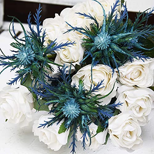 Eryngium artificiel bleu toucher véritable sans entretien