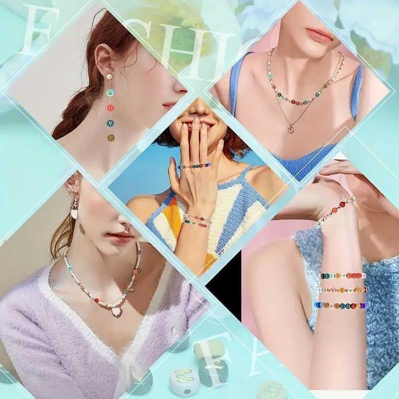 Yochus 1000pcs Bulk Colorful Round Acrylic Alphabet Letter Beads 4x7mm Gold Letter A-Z Beads for Jewelry Making and DIY Bracelets, Necklaces, Key Chains - Image 6