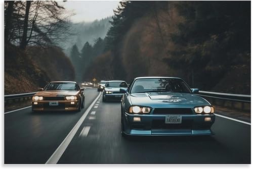 FeoYoed Jdm Car R34 - Pósteres artísticos clásicos retro de galope de carrera, pintura de pared, impresiones artísticas para dormitorio, sala de