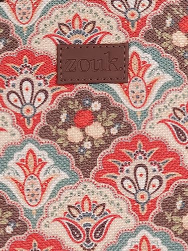 Image of ZOUK Mughal Art Multicolor Motif Printed Jute Multicolor Insulated Lunch Tiffin Storage Picnic Bag