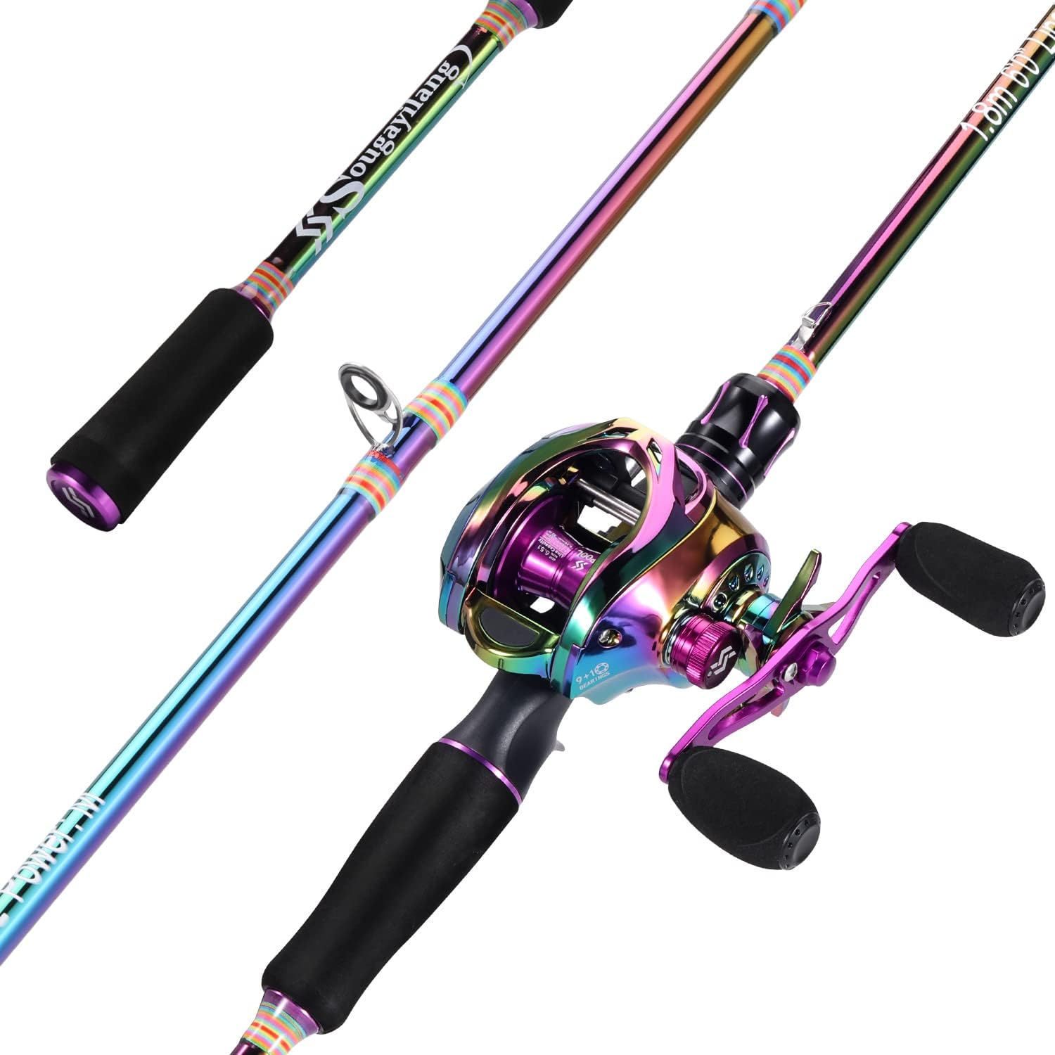 Sougayilang Fishing Rod And Reel Combo, Medium Fishing Pole With Baitcasting Reel