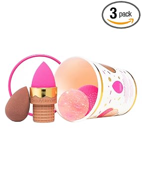 Beautyblender | Signature Blend Essentials Set, with 2 Beautyblender sponges for foundations and Powders, Blendercleanser and Silicone Scrub Mat and NEST Sponge Stand, Vegan, Cruelty Free