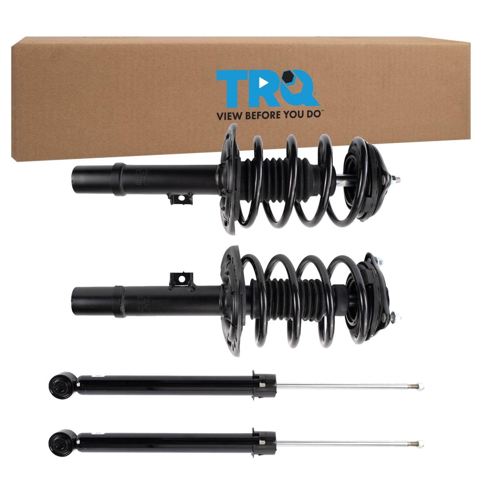TRQ Front and Rear Complete Strut Assembly &amp; Shock Absorber Kit Complete Strut &amp; Coil Spring Assembly Compatible with 2016-2021 Honda Civic
