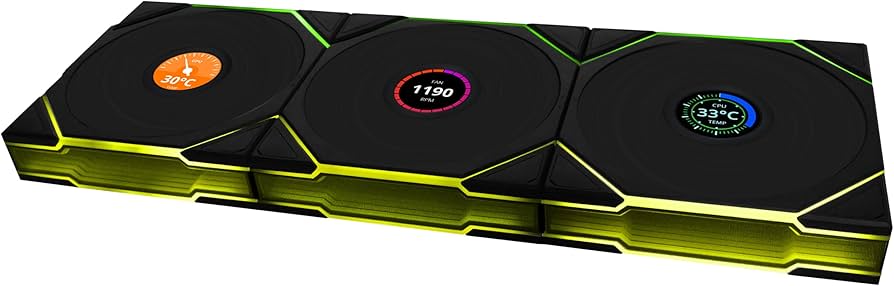 Kit 3 Fans Lian Li Uni Fan TL Wireless LCD 120 Preto ARGB