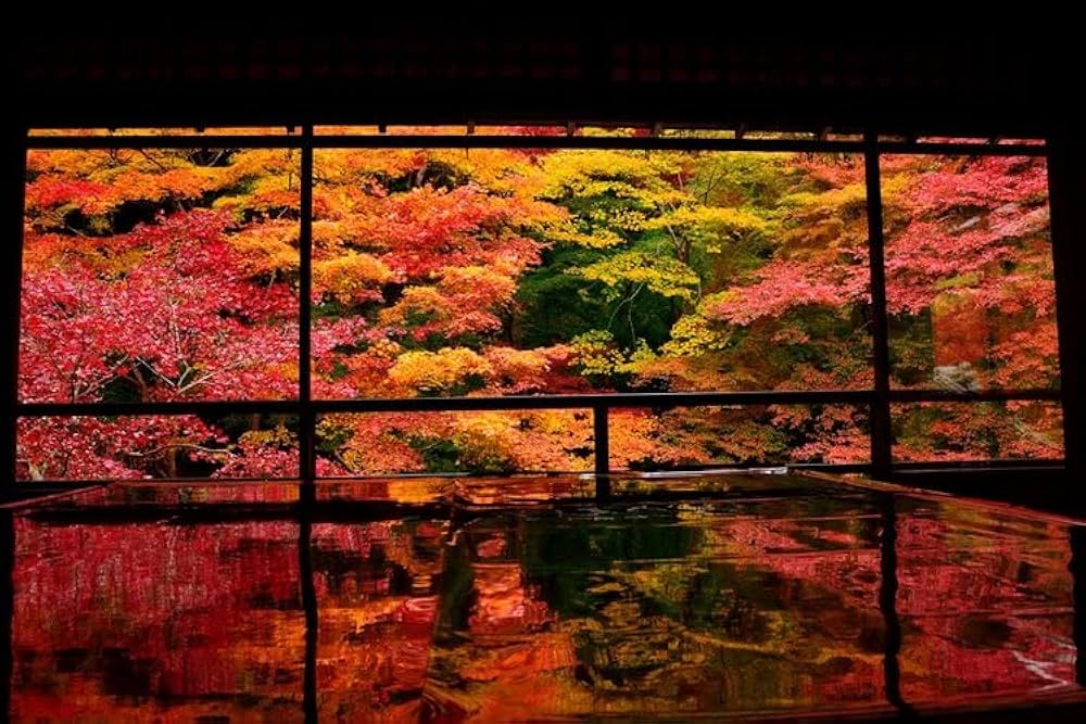 油絵・風景画　京都　瑠璃光院　紅葉 瑠璃光院 紅葉 京都 日本の風景 ポスター 選べる5サイズ