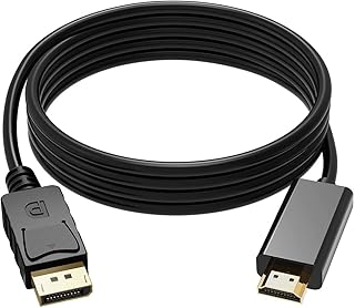 DisplayPort Male to HDMI Male Cable 1.8m for Connecting Desktops Laptop to DisplayPort