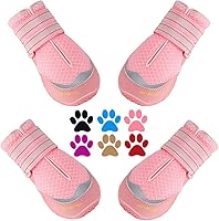 Vista 6 de QUMY - Juego de 4 botas para perros grandes, zapatos medianos para perros y protectores de patas para pavimento caliente, protección contra el calor