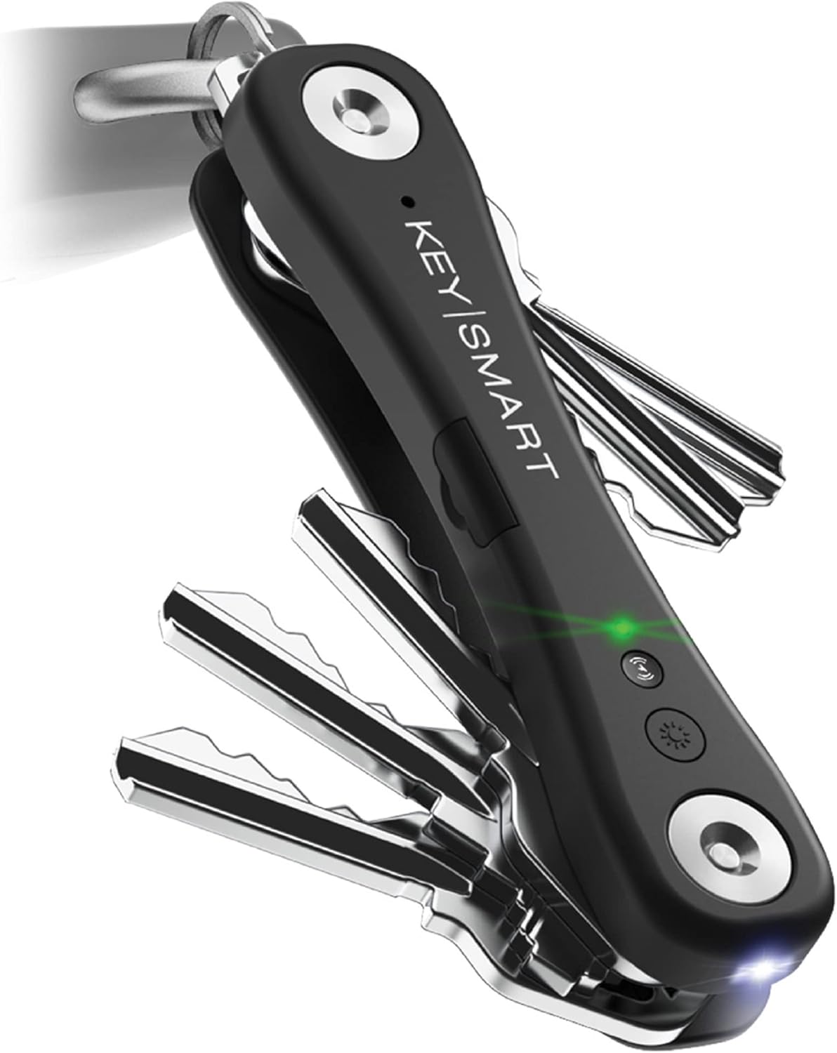 keysmart ipro works with apple find my app key organizer keychain a compact trackable keyholder with led flashlight black