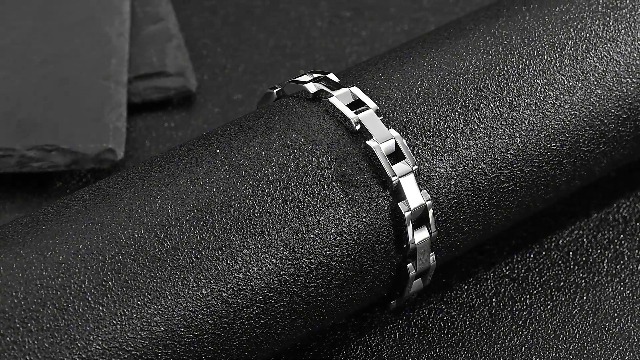 Pulsera de cadena de acero inoxidable para hombre VNOX plateada miniatura 7