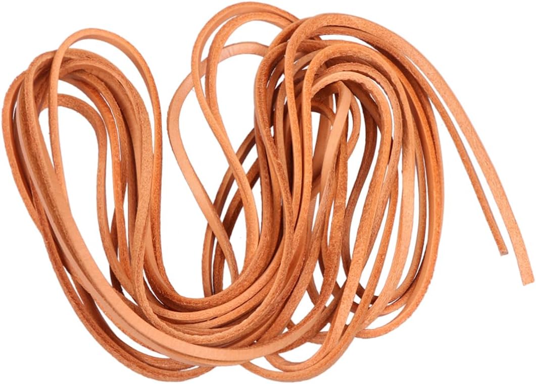 DOITOOL Cowhide Leather DIY Jewelry Cords Rope Flat Leather Cord for Necklace Making