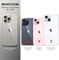 Vista 4 de ULAK Funda tipo cartera compatible con iPhone 15 Pro Max con soporte para tarjetas, diseño de piel sintética con función atril [bloqueo RFID]