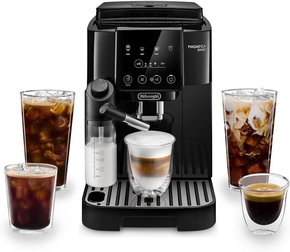De’Longhi (デロンギ) 全自動コーヒーマシン マグニフィカスタート ECAM22062B コーヒーメーカー エスプレッソマシン 全4メニュー ラテクレマシステム マイラテ機能 カフェラテ 自動ミルクフロッサー [ブラック] デロンギファミリー登録で3年保証  Amazonで販売中