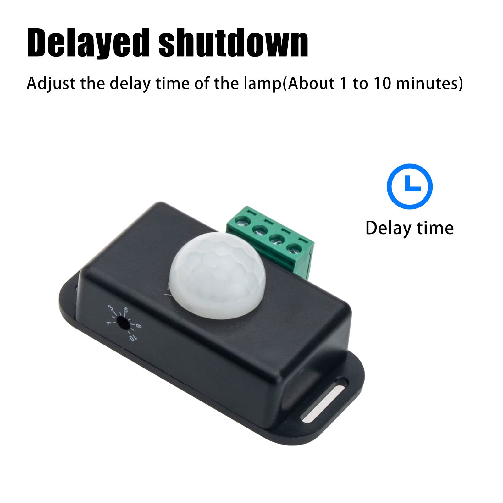 Sensor de movimiento PIR de 12 V 24 V, 8 unidades, sensor de movimiento LED, interruptor de luz, detector de movimiento infrarrojo, controlador de interruptor de luz para tiras de luces LED flexibles