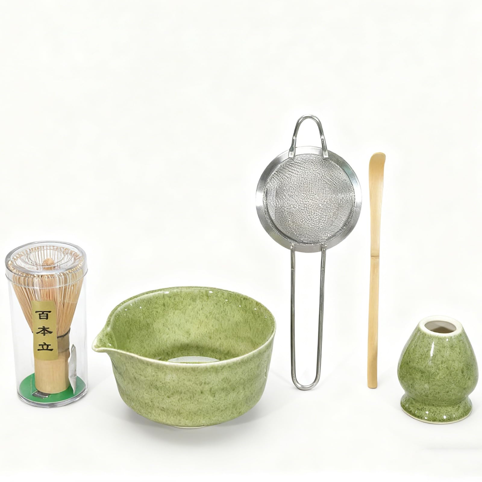 Matcha-Schneebesen-Set, 5-teilig, Grün