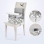 Portable Baby Booster Seat with Removable travel Compact Folding Eating Camping Beach High Chair Baby Seat Floor Seat Indoor Outdoor oddlers Kids Boys Girls (grey)