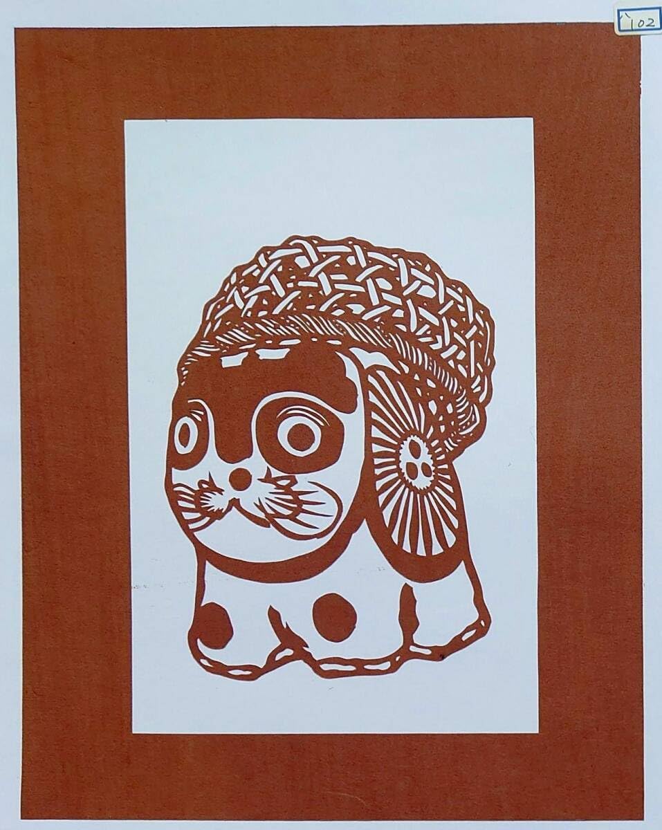 【真作】絵画　日本画（色紙）　犬張子　雅やかな郷土玩具の美　共シール　V153 真作】絵画 日本画（色紙） 犬張子 雅やかな郷土玩具の美 共シール V153