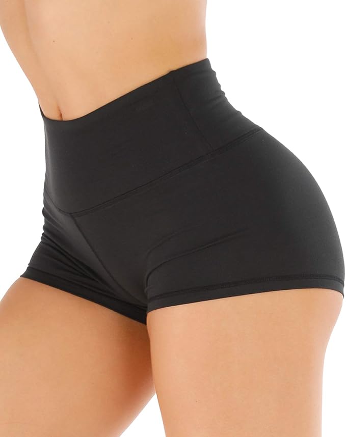 CHRLEISURE Workout Booty Spandex Shorts for Women, High Waist Soft Yoga Shorts