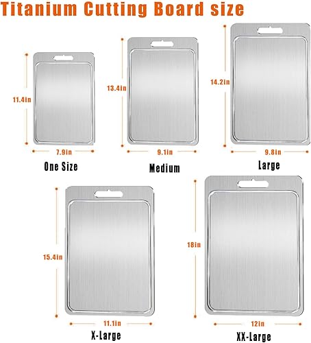 Miniatura 2 de Tabla de cortar de titanio para cocina con ranura para jugos, tabla de cortar apta para lavavajillas, tabla de cortar sin BPA, para mostrador del