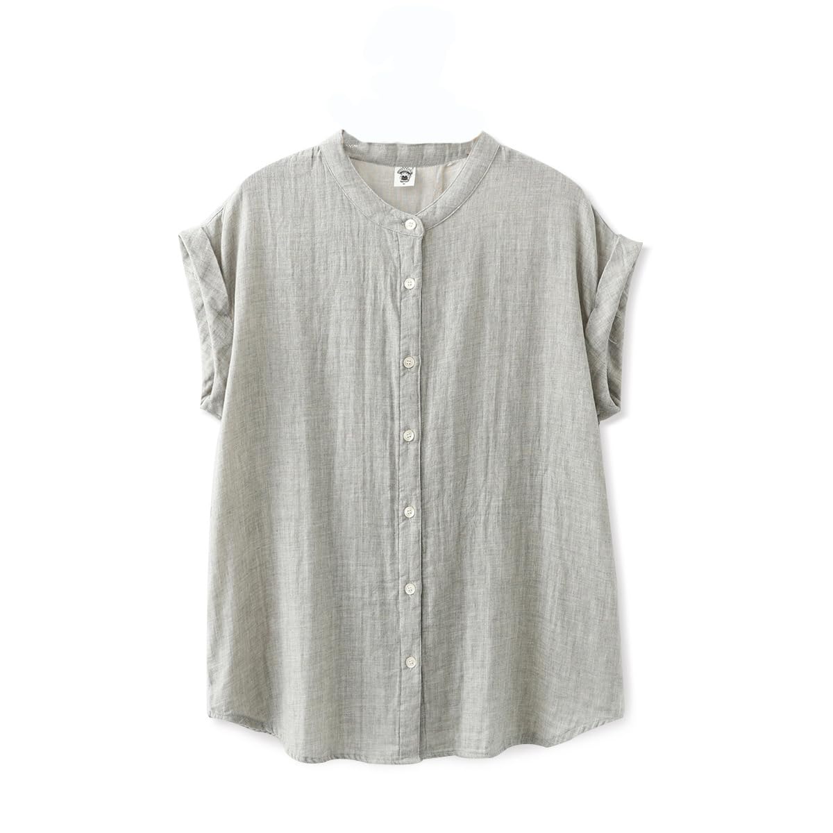 Amazon | [Hanmall] 綿麻シャツ 綿麻ブラウス レディース 半袖
