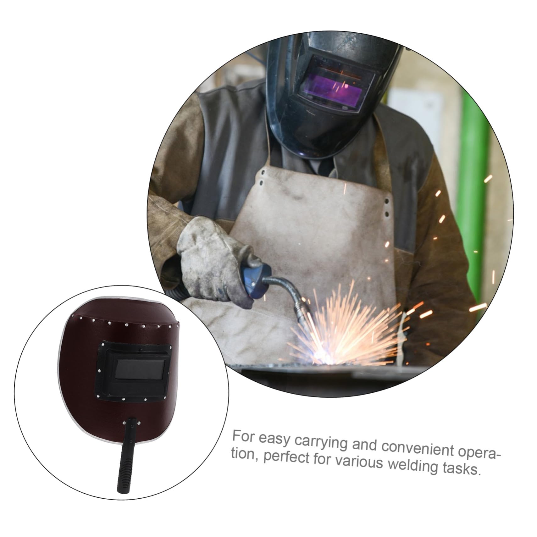 SHINEOFI Máscara de Soldadura Portátil con Función Semiautomática Escudo de Soldadura Duradero Vulcanizado para Corte y Molienda