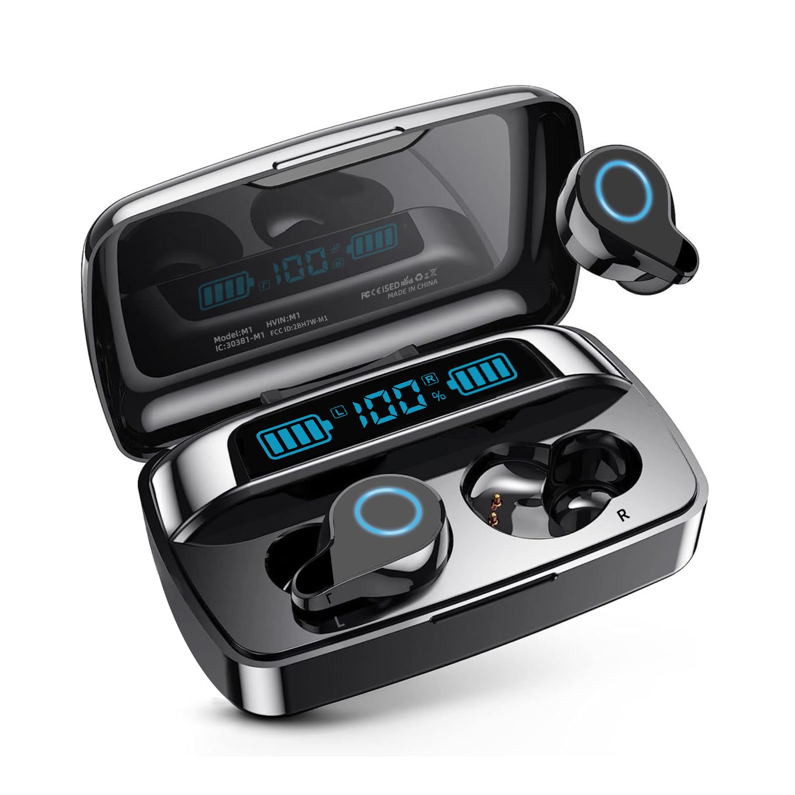Wireless Earbuds Bluetooth 5.3, 88Hrs Playtime with 1800mAh Charging Case, in-Ear Stereo Headphones with Cell Phone Charging Function, IPX7 Waterproof for Sports