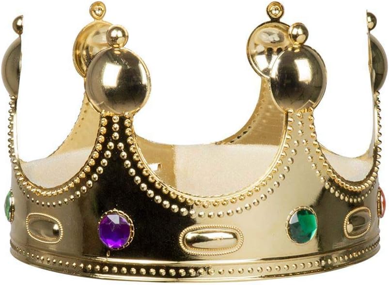 Boland Children's Kings Crown, Gold, Royal Fancy Dress Accessory, Crown For Kids, Boys, Girls, Coronation, World Book Day, Nativity, One Size