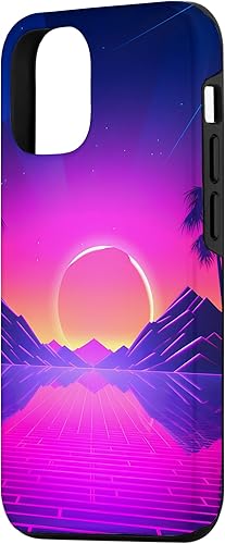 Miniatura 2 de iPhone 13 Retrowave Mountains And Sun 80s Vaporwave Synthwave Case