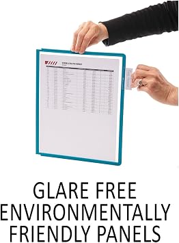 Durable Vario Magnetic Wall Reference System, 5 Panels, 10 Pockets, Assorted Borders