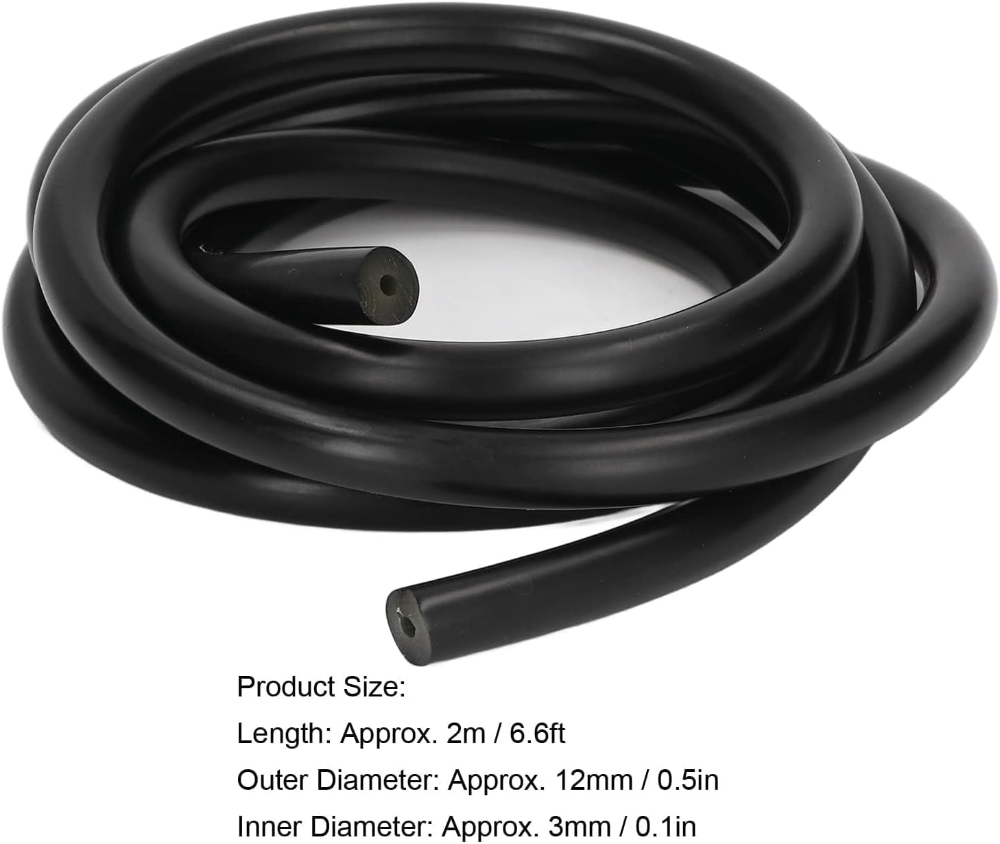 2 Meter/ 6.6 FT Latex Rubber 3x12mm/0.1x0.5in Fishing Latex Tube Elastic Tube Rubber Hose Speargun Band for Spearfishing Rubber Tubing Latex Tubing Rubber Tube Speargun Cable Bands