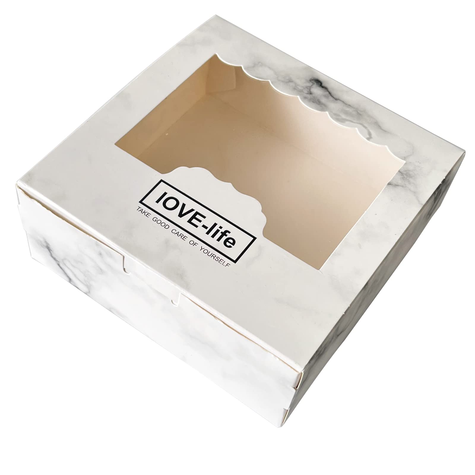Fayemint 20 Pezzi Scatole per Cupcake, Scatole per Biscotti, Scatole Cupcake con Finestra Trasparente, per Biscotti, Pasticcini, Torte, Cioccolatini e Altri Piccoli Regali
