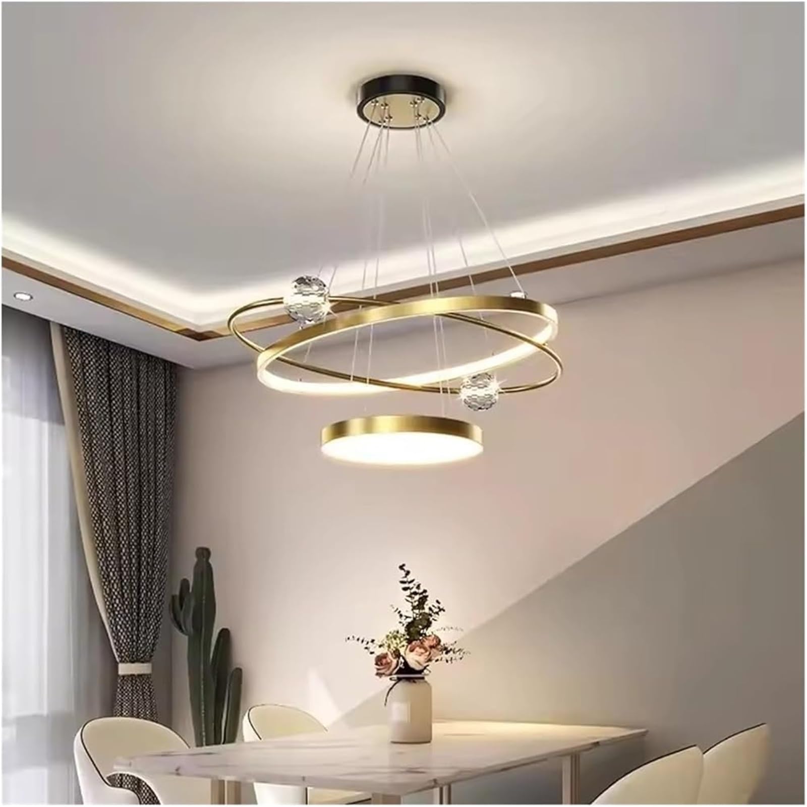 FZQSXAZU Pendant Light Ceiling Shade Modern Lamp for Dining Room Indoor Decorative Hanging Chandelier Chandeliers(Gold D80cm)