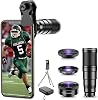 APEXEL Phone Lens Kits - 22x Telephoto Lens / 205° Fisheye Lens / 120° Wide Angle Lens / 20x Macro Lens / Tripod for iPhone Samsung Huawei Xiaomi and Most Others