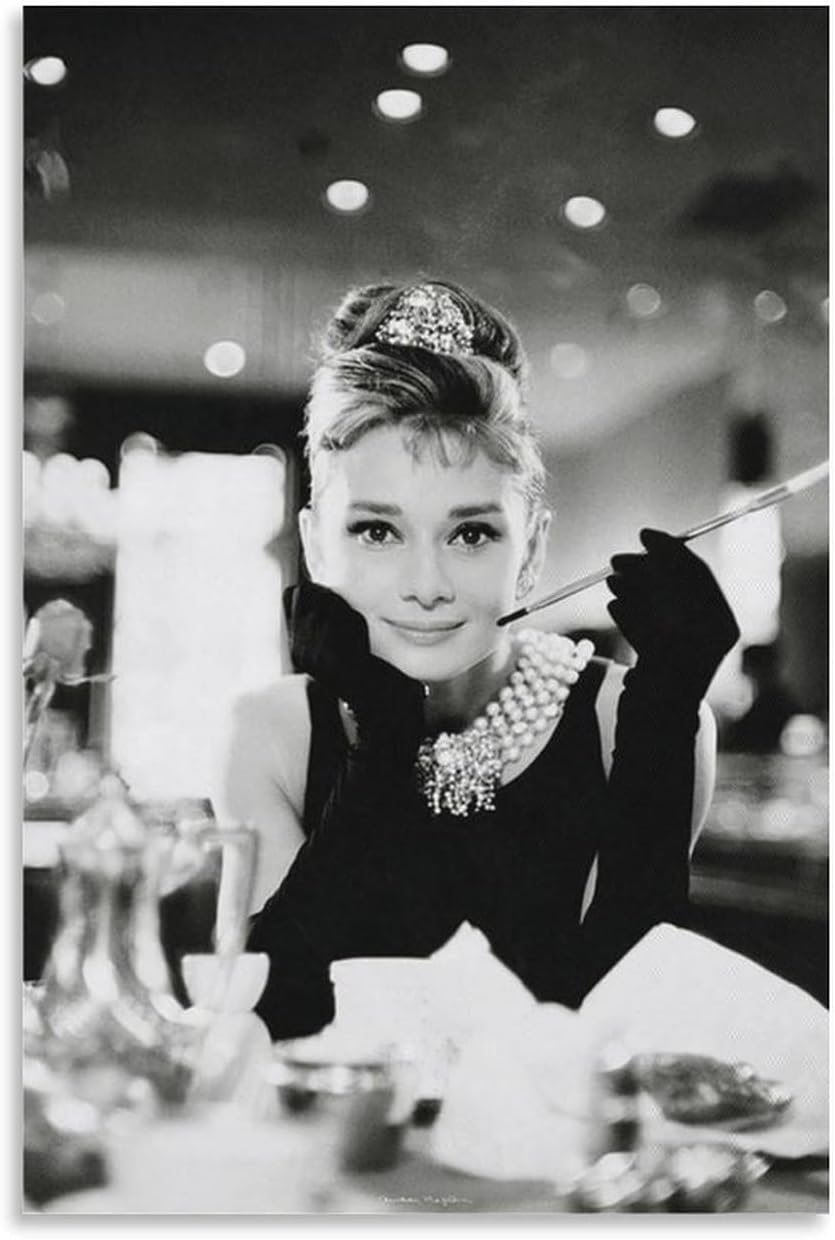 Ydqkxm Audrey Hepburn (Angel Incarnate actress Star Black&white Vintage Aesthetic Art Posters Canvas Art Poster And Wall Art Picture Print Modern Family Bedroom Decor Posters 12x18inch(30x45cm)