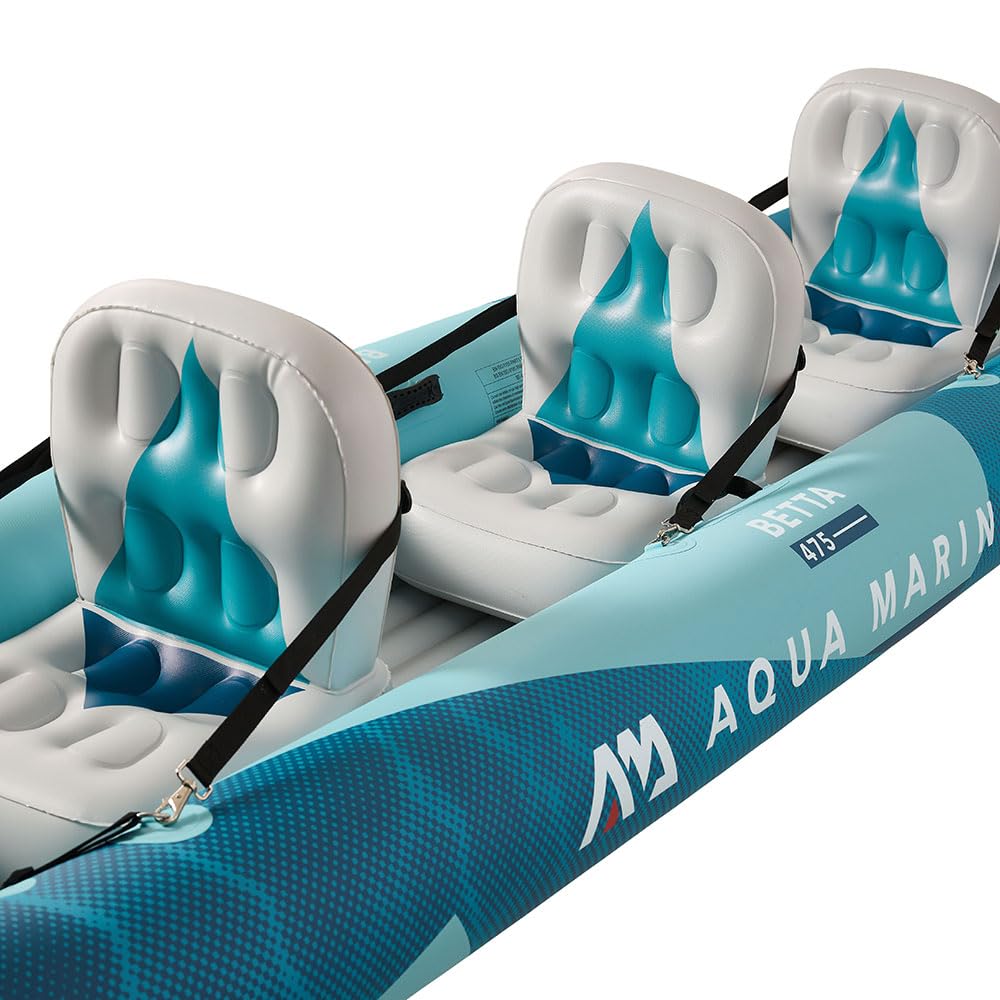 Aqua Marina Betta 475 - Set kayak gonfiabile per 3 persone, 475 cm, canoa