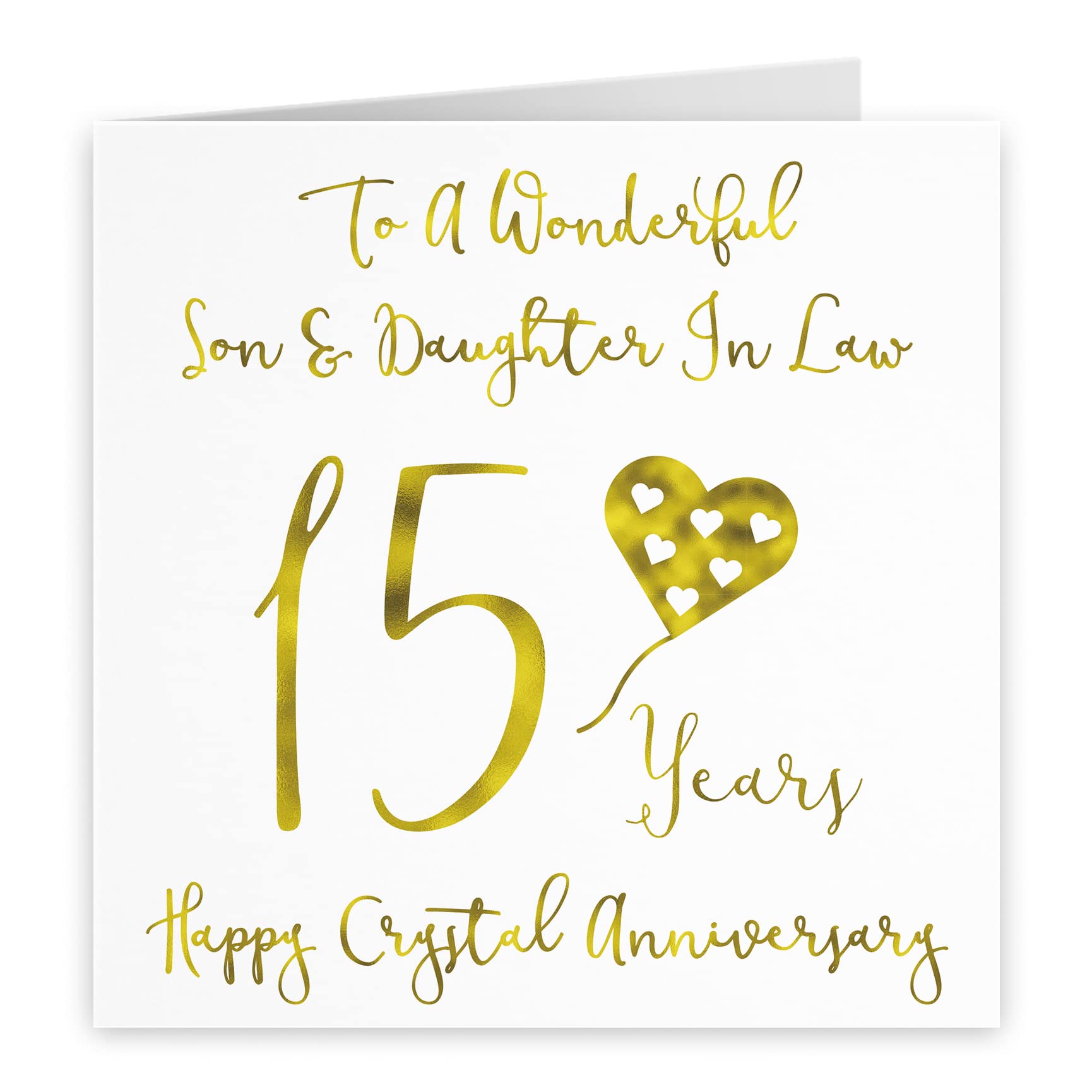 Hunts England, Son And Daughter In Law 15th Anniversary Card, To A Wonderful Son & Daughter In Law, 15 Years - Image 2