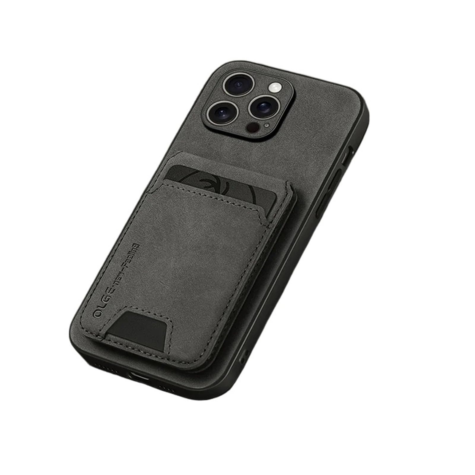 Funda trasera de PU a prueba de golpes para iPhone 12 Pro protector negro 8