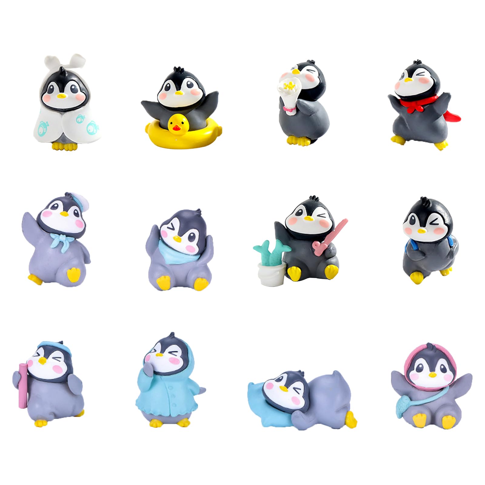 Cosiesnest 12 Pieces Miniature Penguin Figurine, Mini Penguin Doll Fairy Garden Micro Landscape Garden Bonsai Decor Penguin Figures Toys for DIY Garden Home Decor Christmas Ornaments