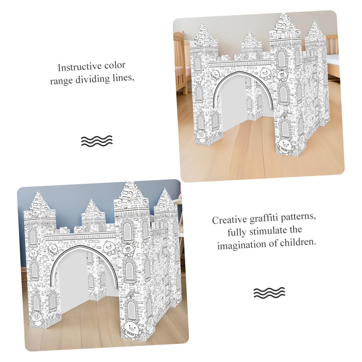 Puzzle 3D de Papel para Colorear Castillo DIY Infantil