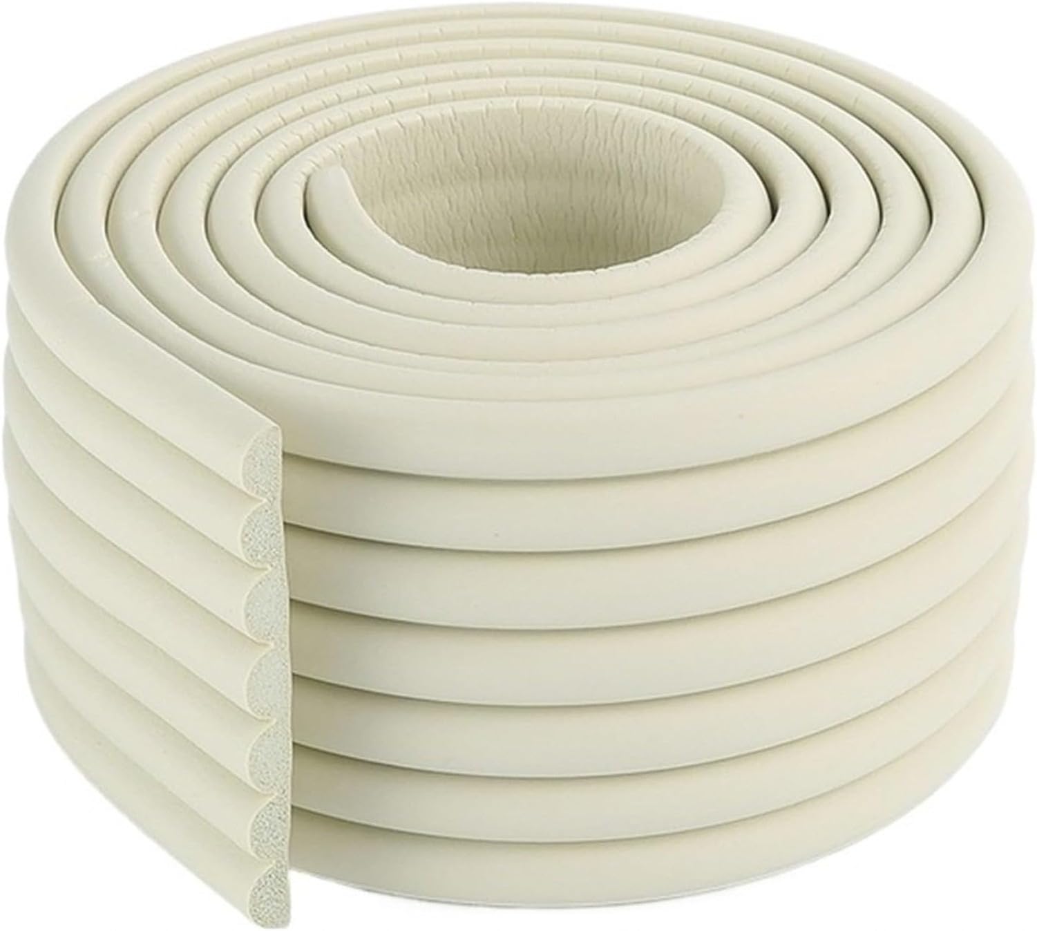Protector de Esquinas con Borde Tira Espuma Esquinas Mesas Muebles, Blanco