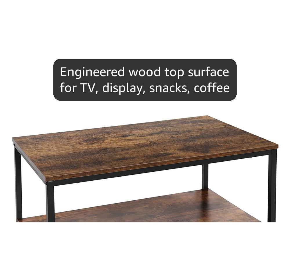 Amazon.com: SUPER DEAL 2-Tier Industrial Coffee Table with Storage