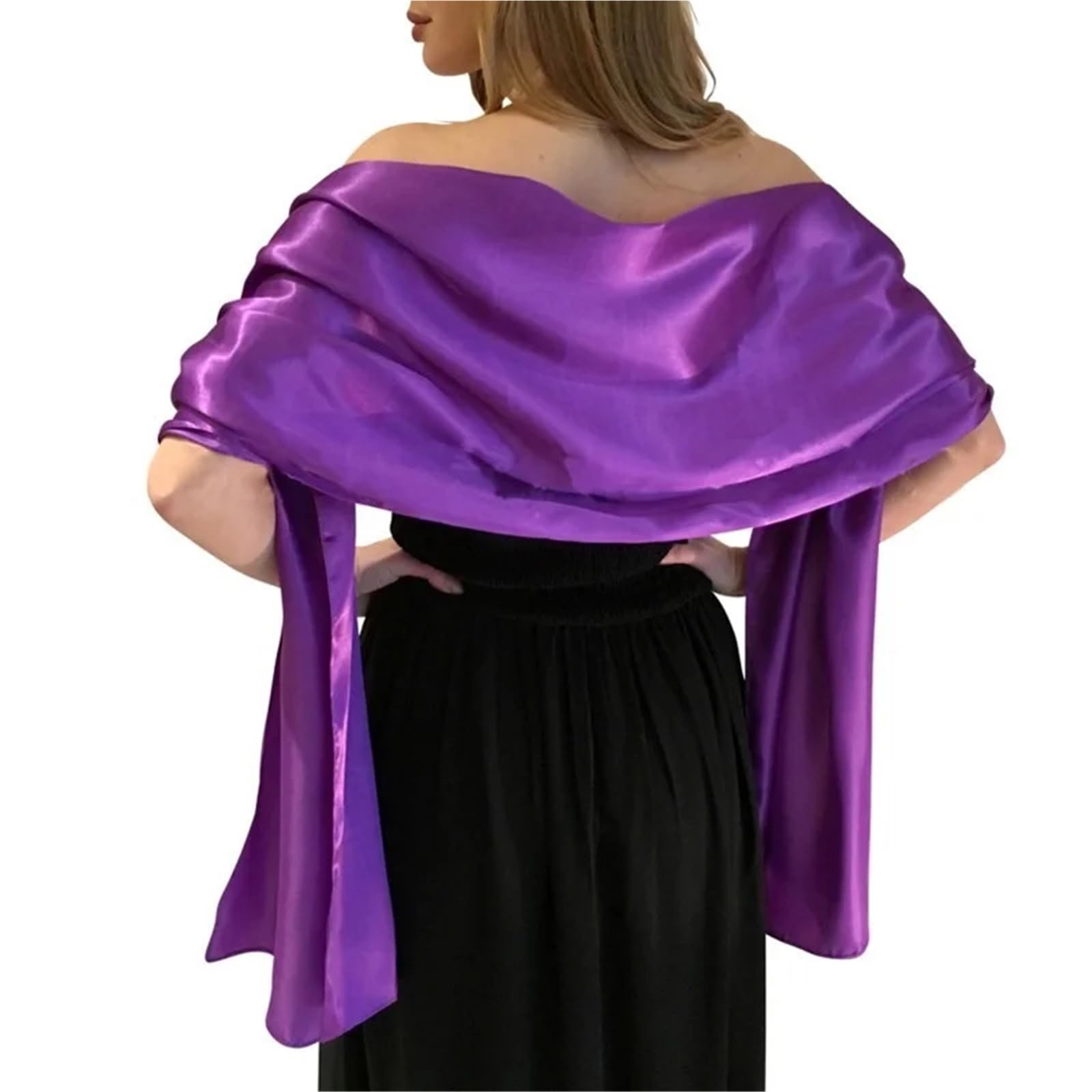 Chal de Boda Hermosa mujer chal abrigo 200 * 45 CM largo fiesta de boda blanco