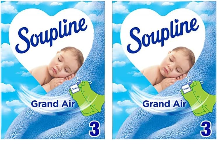 SOUPLINE - Sachets Armoire - Parfum Air Frais - Parfume et désodorise Votre Linge Pendant 6 Semaines - Neutralise Les odeurs - 1 Boite Comprenant 3 sachets (Lot de 2)