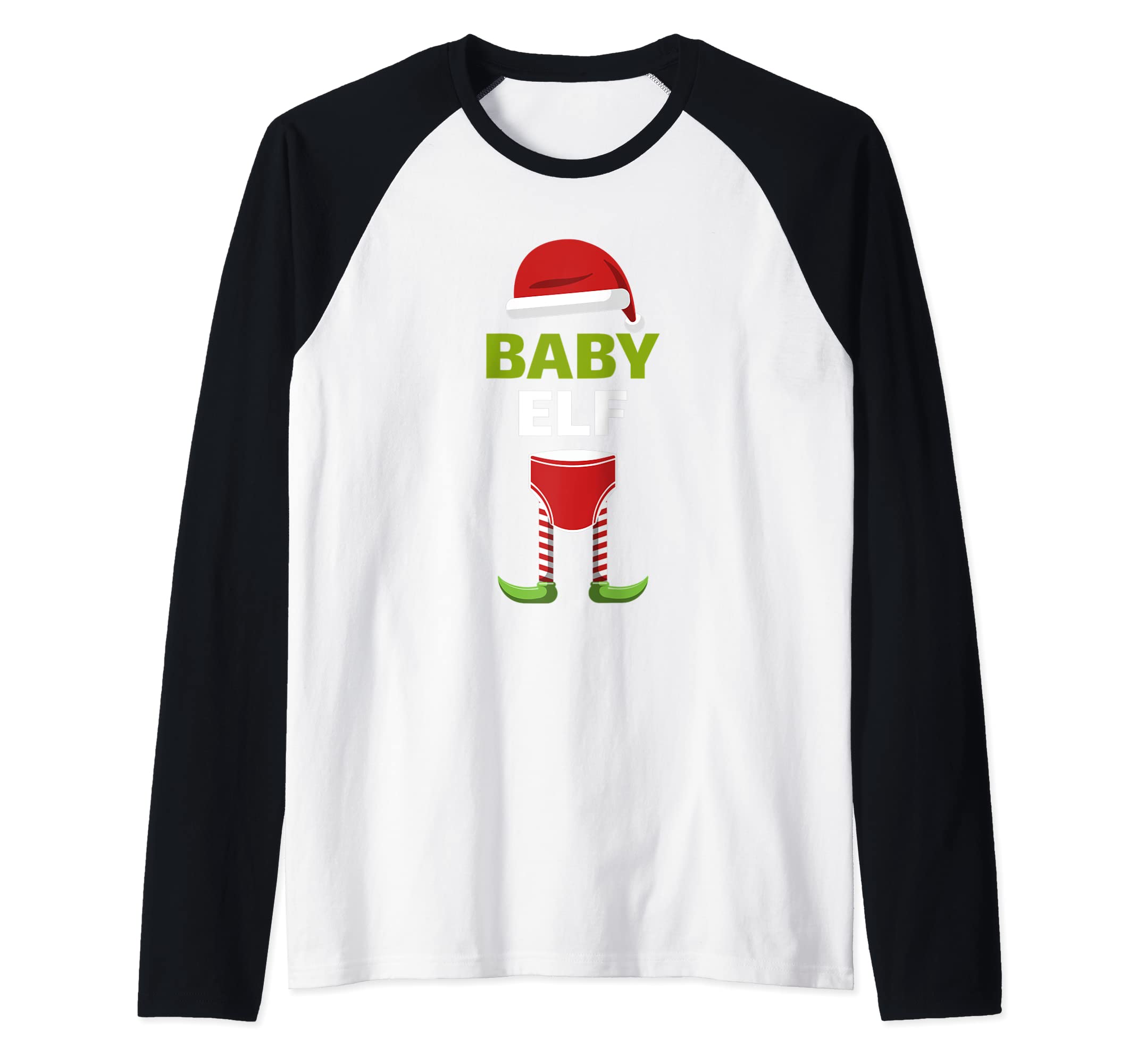 Baby Elf With Diaper Raglan Baseball Tee