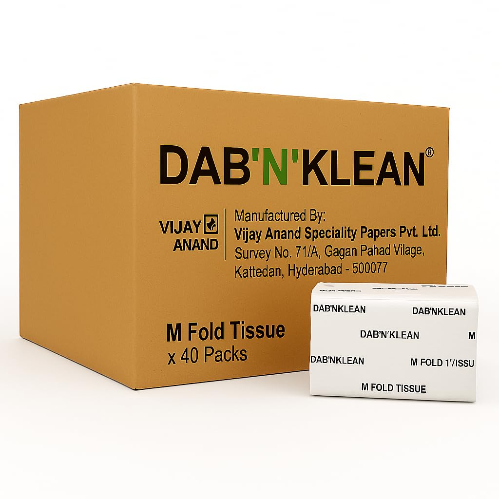 Dab N Klean 1 Ply Multi Fold Hand Towel/M Fold Tissues | Super Soft, Embossed & Ultra Absorbent | OBA-Free | 100% Natural Virgin Cellulose Fiber | 22 x 21 cm, 150 Pulls/Pack (40 Packs (6000 Sheets))-picture-10