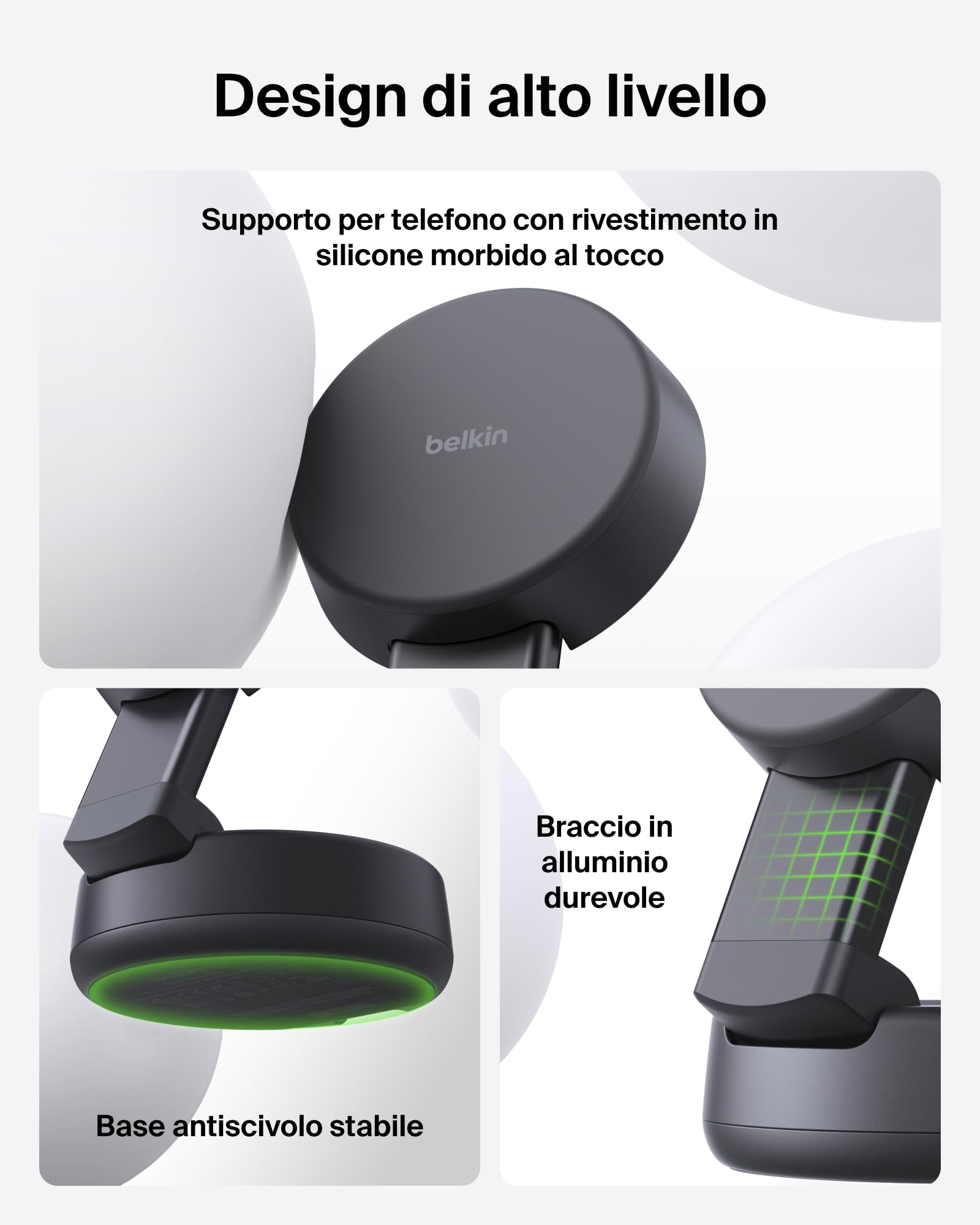 Belkin UltraCharge Pro Caricatore Wireless Qi2 25W 2 in 1 - Nero | Caricatore Wireless Magnetico Convertibile MagSafe, Certificato Qi2.2 per iPhone, Apple Watch, Auricolari, Alimentatore 45W