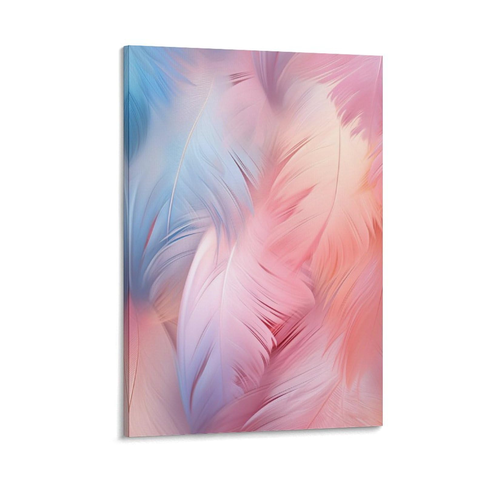 GAOYUCHUN Pink Feathers Canvas for Home Decor Home Decor Wall Decor Paintings Canvas Wall Art Ready to Hang 08x12inch(20x30cm)