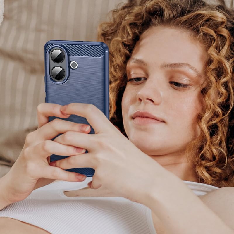 Image of Hybrid Carbon Fiber Back Case for Vivo V60 Lite 5G (Blue)