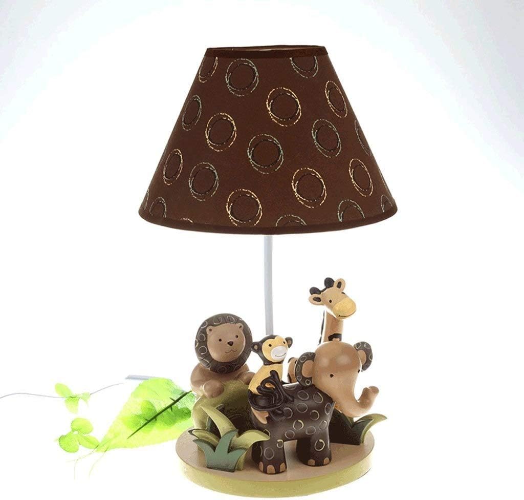 Revolved Animal Field Table Lamp Handmade Nightstand Lamps Imagination Inspiring with Fabric Odorless Noiseless Lampshade for Children Bedroom,Sturdy,Nursery Room